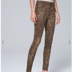 White House Black Market The skinny ankle snake skin